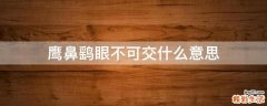 鹰鼻鹞眼不可交什么意思