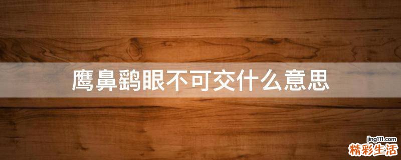 鹰鼻鹞眼不可交什么意思