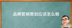 品牌营销策划应该怎么做