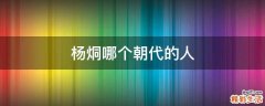 杨烔哪个朝代的人