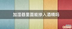加湿器里面能掺入酒精吗