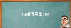su如何导出cad