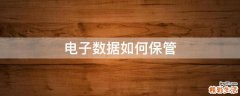 电子数据如何保管