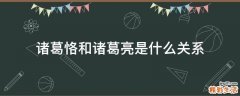 诸葛恪和诸葛亮是什么关系