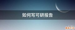 如何写可研报告