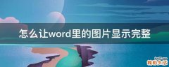 怎么让word里的图片显示完整