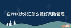 在PNK炒外汇怎么做好风险管理