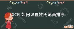 EXCEL如何设置姓氏笔画排序