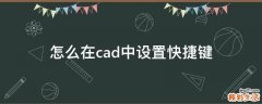 怎么在cad中设置快捷键