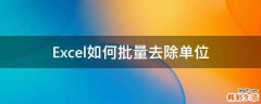Excel如何批量去除单位