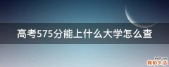 高考575分能上什么大学怎么查