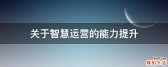 关于智慧运营的能力提升