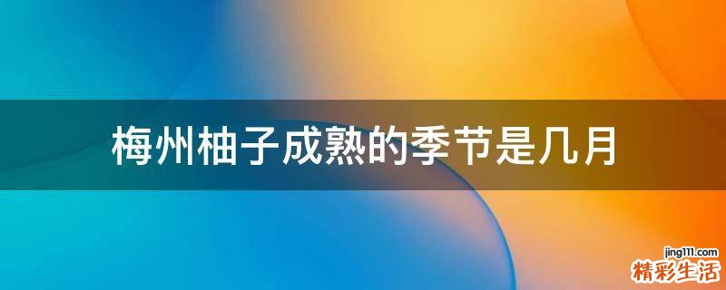梅州柚子成熟的季节是几月