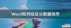 Word如何给总分数据排序