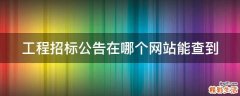 工程招标公告在哪个网站能查到