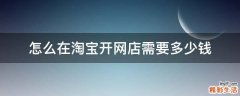 怎么在淘宝开网店需要多少钱