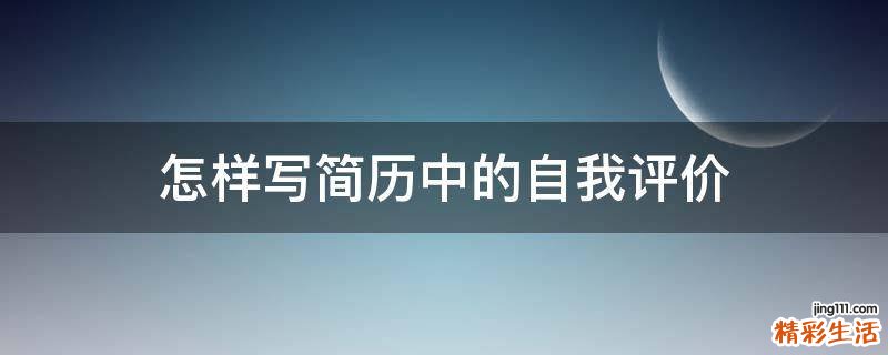 怎样写简历中的自我评价