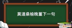 莫道桑榆晚董下一句