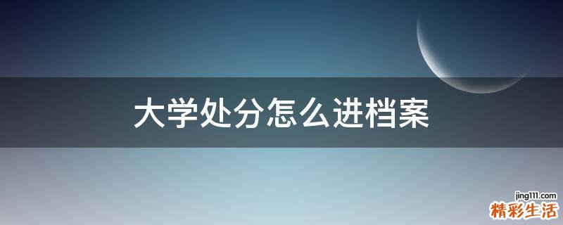 大学处分怎么进档案