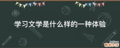 学习文学是什么样的一种体验