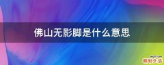 佛山无影脚是什么意思