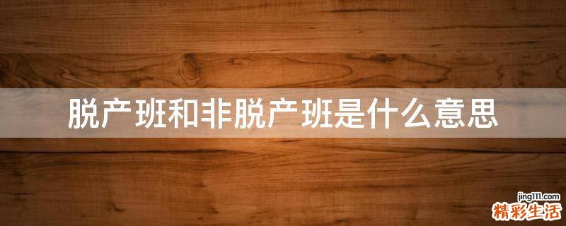 脱产班和非脱产班是什么意思