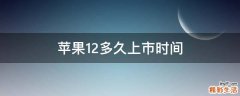 苹果12多久上市时间