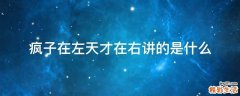 疯子在左天才在右讲的是什么