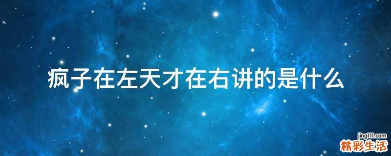 疯子在左天才在右讲的是什么