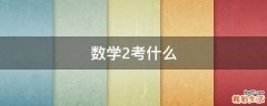 数学2考什么