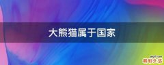 大熊猫属于国家