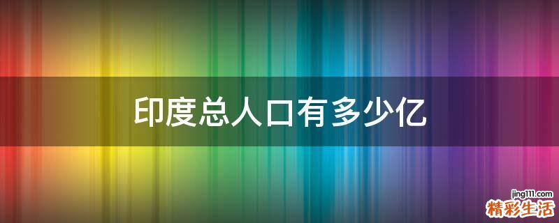 印度总人口有多少亿