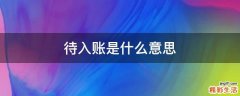 待入账是什么意思