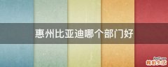 惠州比亚迪哪个部门好