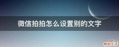 微信拍拍怎么设置别的文字