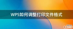WPS如何调整打印文件格式