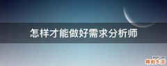 怎样才能做好需求分析师