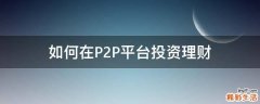 如何在P2P平台投资理财