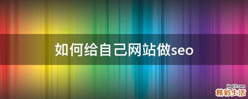 如何给自己网站做seo