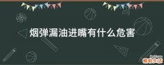 烟弹漏油进嘴有什么危害