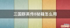 三国群英传8秘籍怎么用