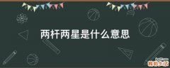 两杆两星是什么意思