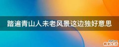 踏遍青山人未老风景这边独好意思
