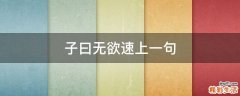 子曰无欲速上一句