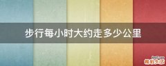 步行每小时大约走多少公里