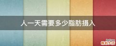 人一天需要多少脂肪摄入