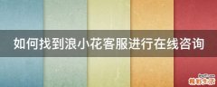 如何找到浪小花客服进行在线咨询