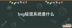 bsg轻混系统是什么