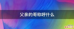 父亲的哥称呼什么