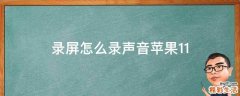 录屏怎么录声音苹果11
